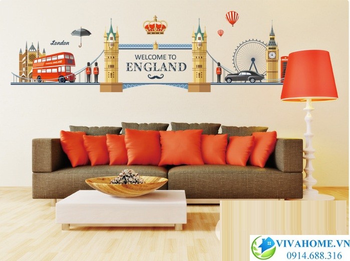 Decal dán tường Nước Anh chào đón