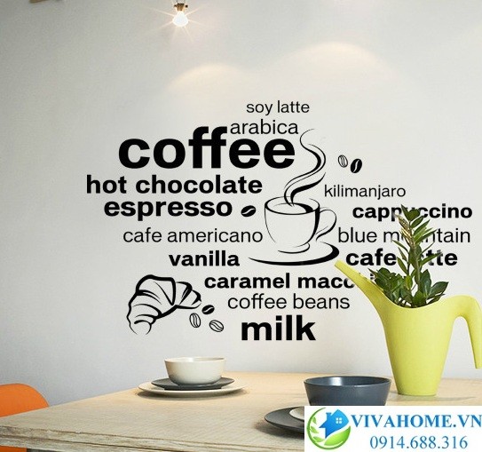 Decal dán tường Coffee