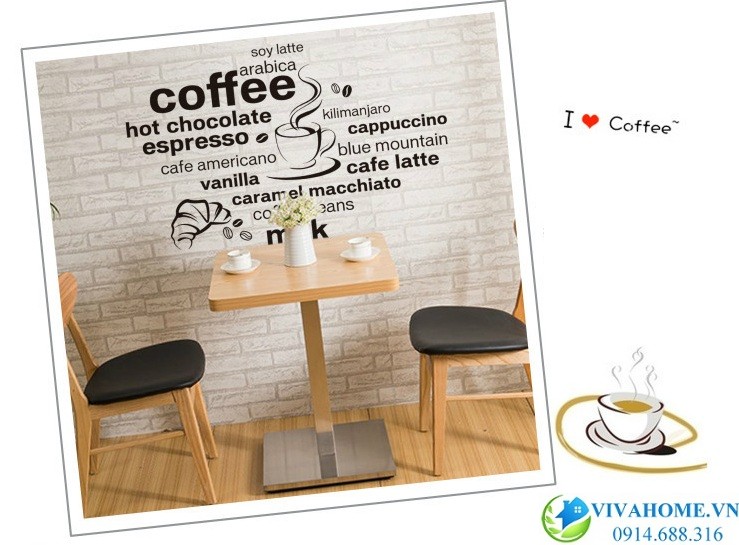 Decal dán tường Coffee