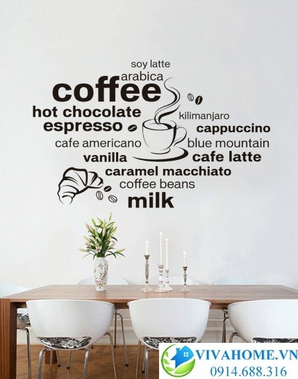 Decal dán tường Coffee