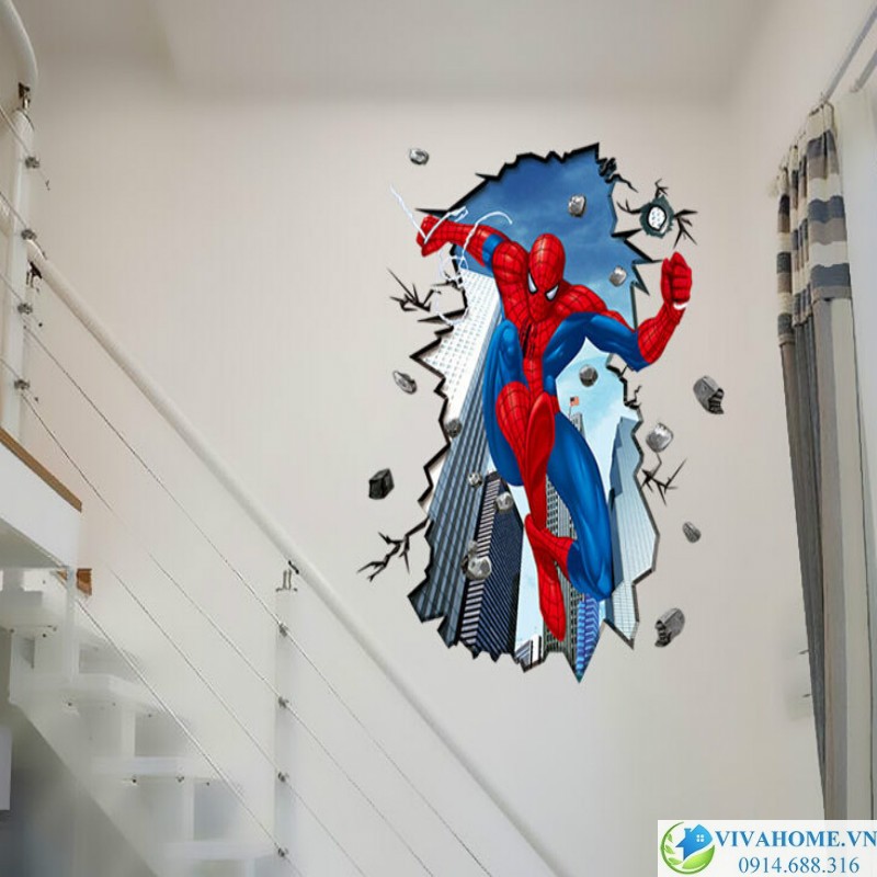 Decal dán tường siêu nhân Spiderman - Người nhện size to số 2