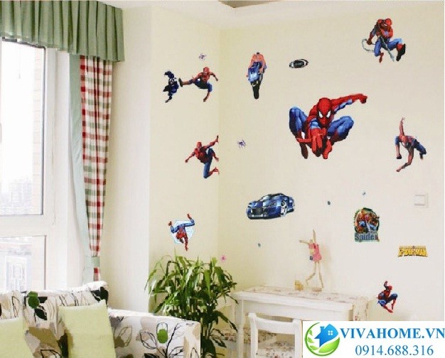 Decal dán tường siêu nhân Spiderman - Người nhện số 2