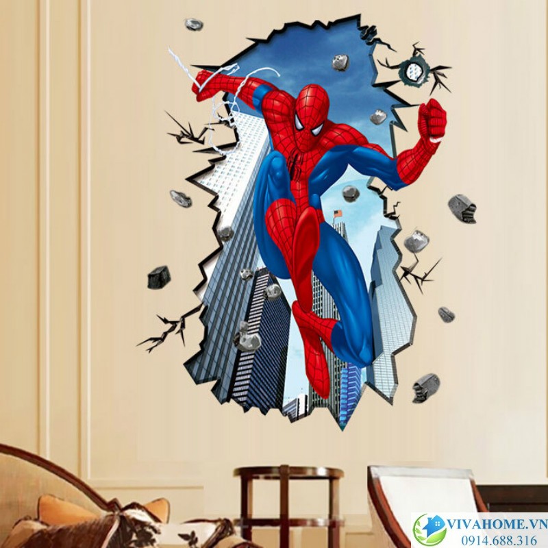 Decal dán tường siêu nhân Spiderman - Người nhện size to số 2