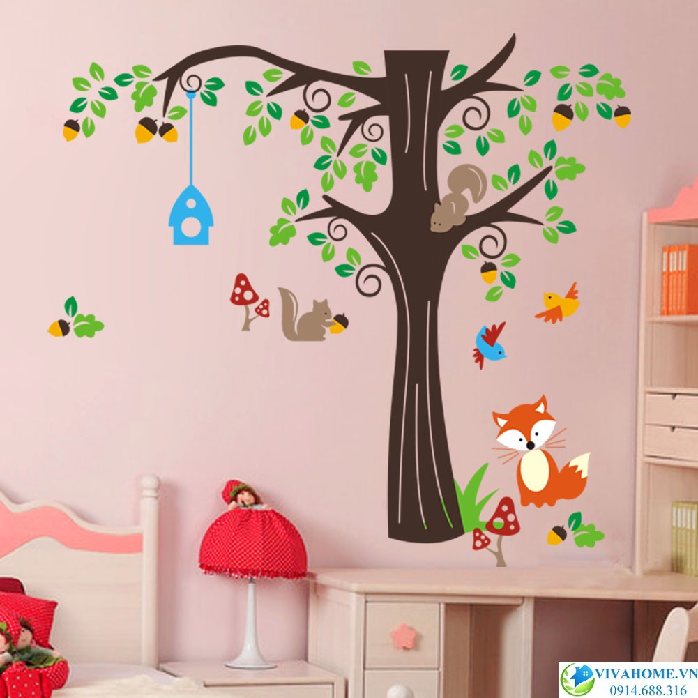 Decal dán tường Cây hạt dẻ