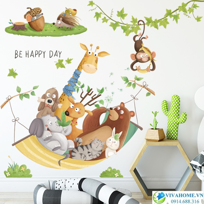 Decal dán tường Be happy day