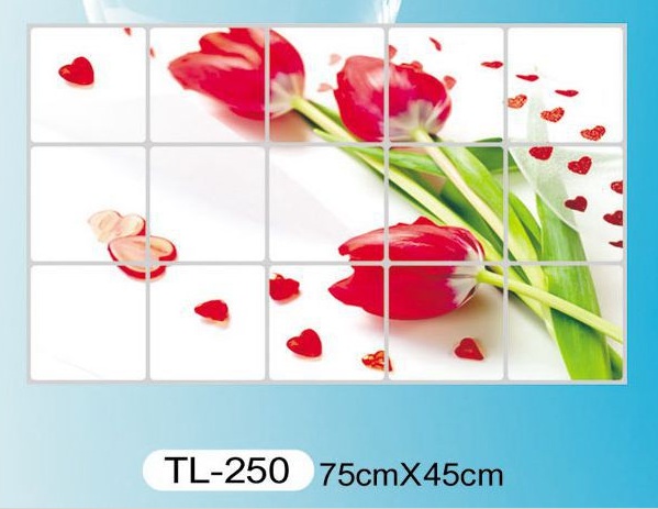 Decal dán bếp Tulip đỏ