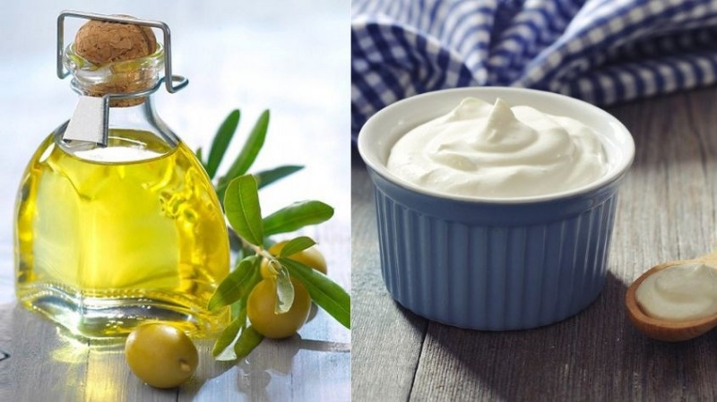 Phục hồi tóc khô xơ với sữa chua và dầu oliu