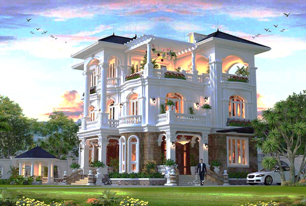 nhà 3 tầng 2 mặt tiền hiện đại