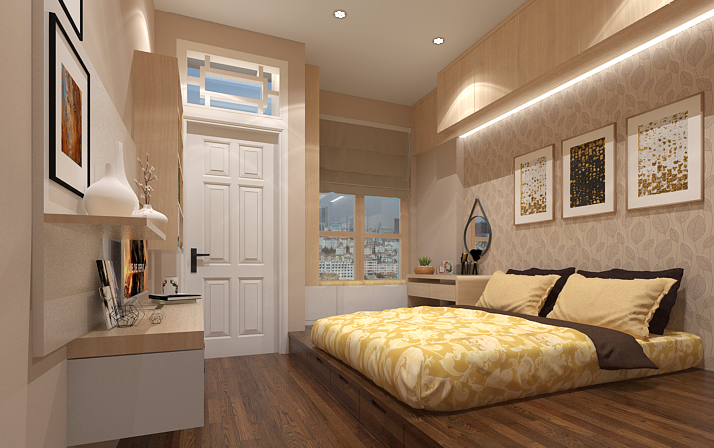 decor phòng ngủ nhỏ không giường
