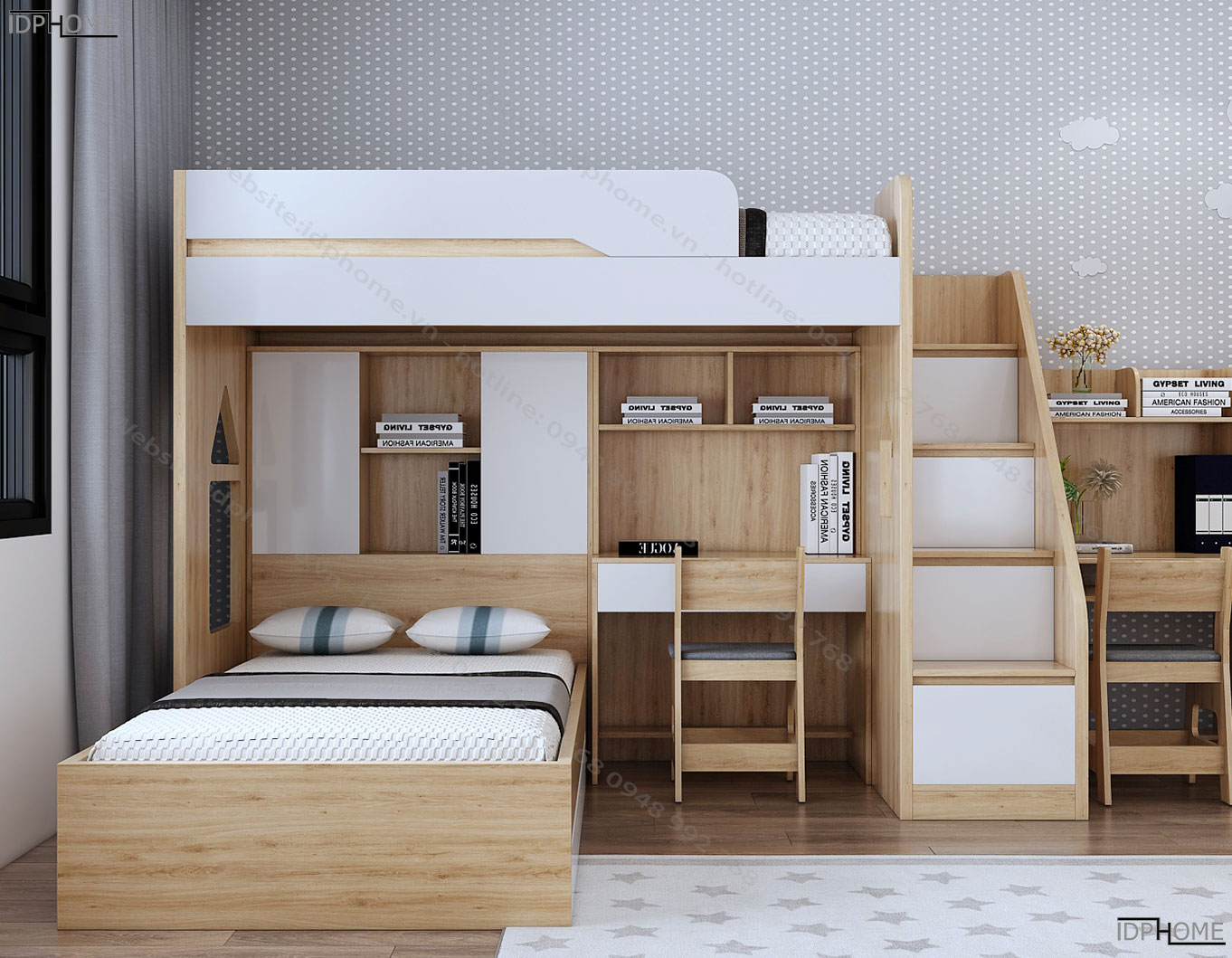 thiết kế giường tầng cho phòng ngủ nhỏ