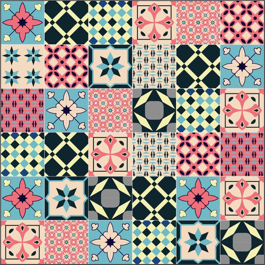 Giấy Dán Gạch Bông - MS 15