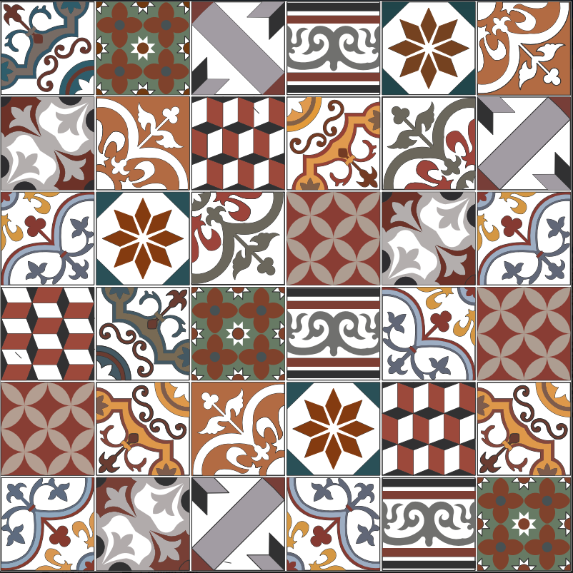 Giấy Dán Gạch Bông - MS 05