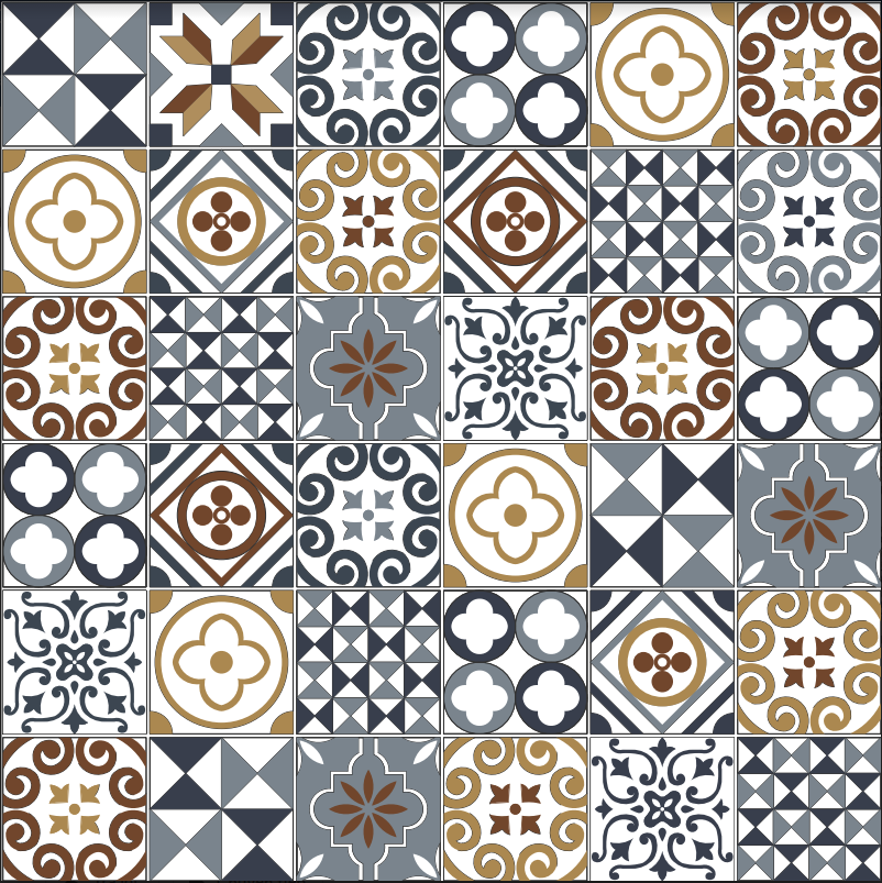 Giấy Dán Gạch Bông - MS 08