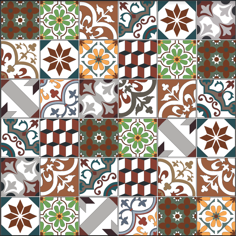 Giấy Dán Gạch Bông - MS 07