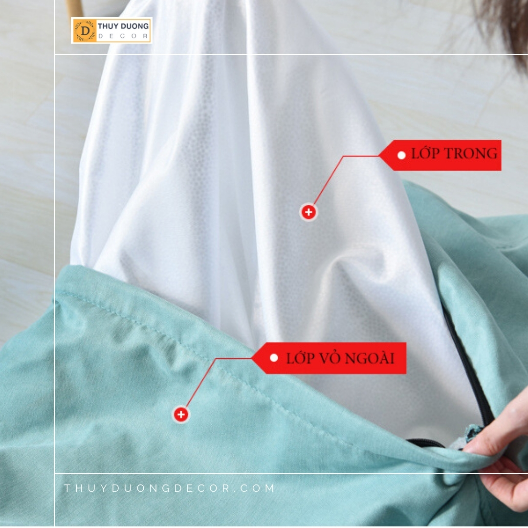 Vỏ áo ghế Beanbag hình trái lê - Vải thô tuyết