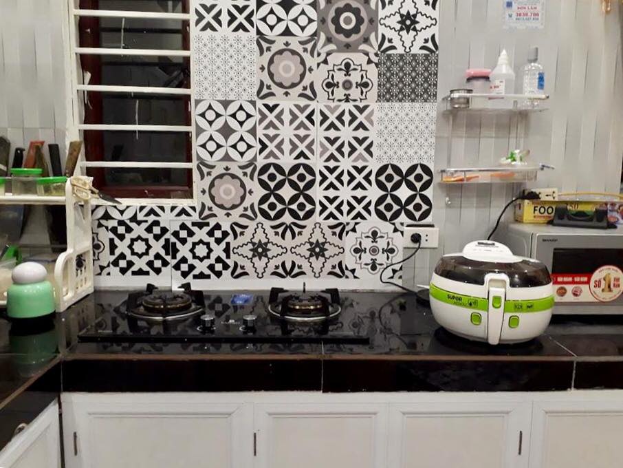 Giấy Dán Decal Họa Tiết Gạch Bông