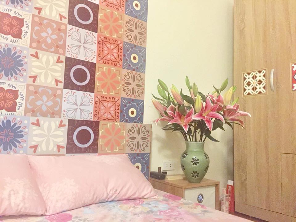 Giấy Dán Decal Họa Tiết Gạch Bông