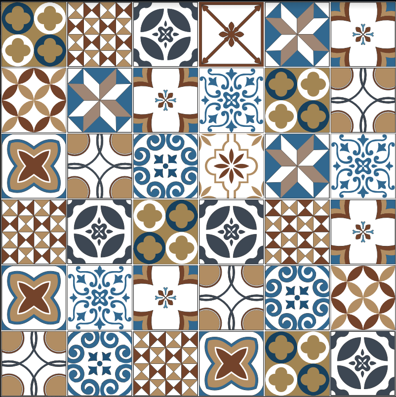 Giấy Dán Gạch Bông - MS 01