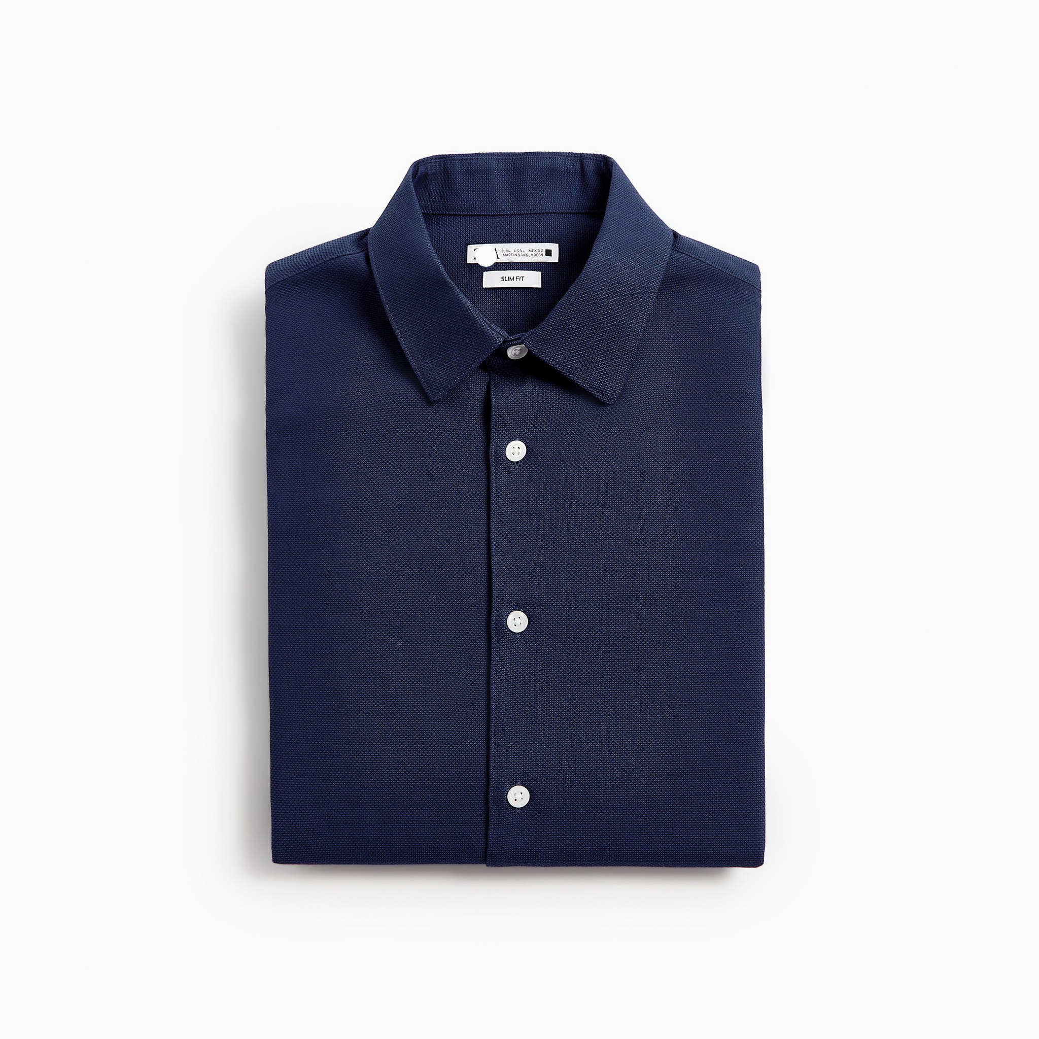 ZARA ÁO SƠ MI NAM TAY DÀI SLIM FIT MÀU XANH NAVY RN 77302 FO76