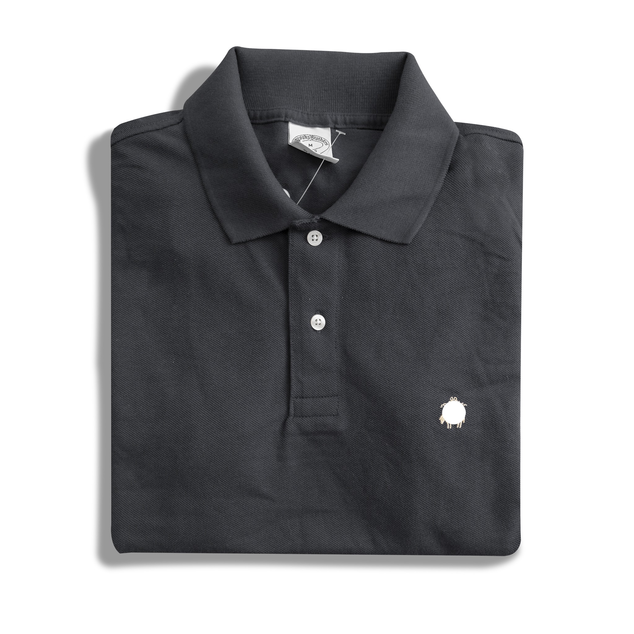 BROOKS BROTHER ÁO THUN NAM POLO TAY NGẮN CÓ CỔ MÀU ĐEN RN 93986