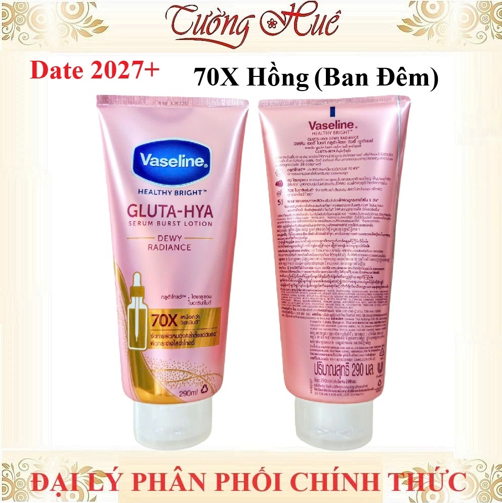 Dưỡng Thể Vaseline 10X - 70X Healthy Bright Gluta-Hya Serum Burst Lotion - 300ml (Có lựa chọn)