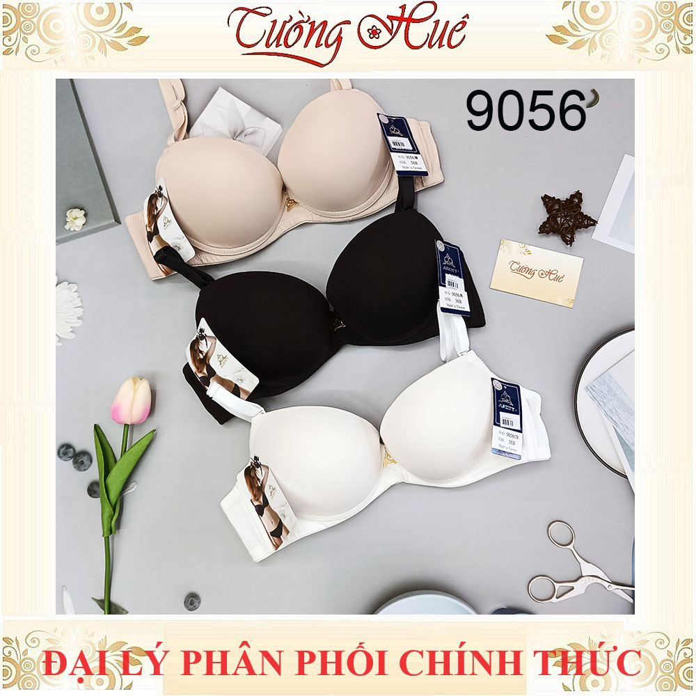Áo Lót Nữ Đài Loan Aseity 9056 Áo lót nữ trơn có gọng nâng ngực đệm mút than tre hoạt tính dày ~5cm 3 móc cài.