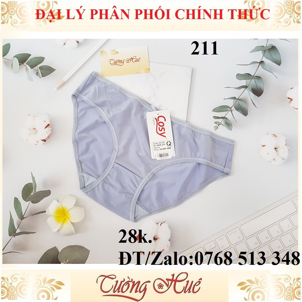Quần lót nữ Cosy HCE 211 trơn lưng cao vừa.