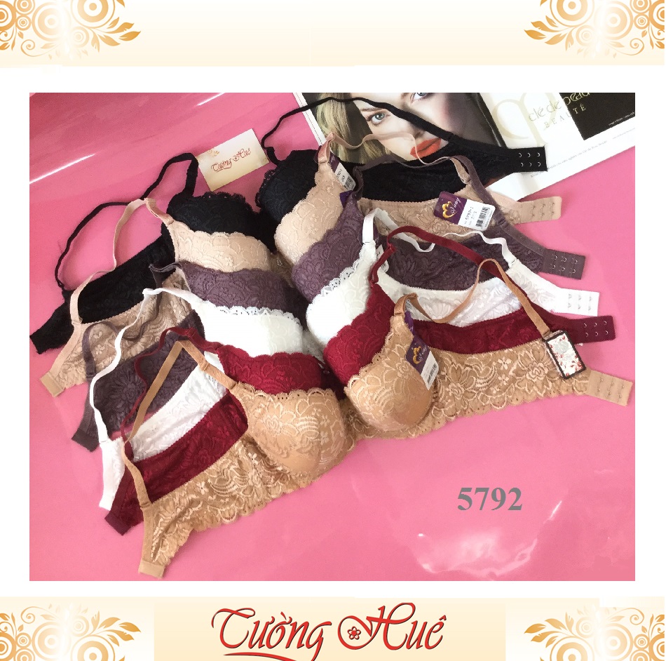 Áo lót nữ Đài Loan Iway 5792-1 ren mút mỏng lưng bản to 2 móc cài