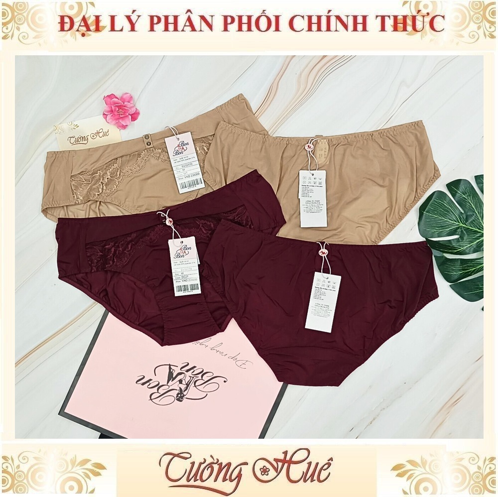 Quần lót nữ Bon Bon SV35170 Trơn Phối Lưới Ren Hoa Lưng Cao