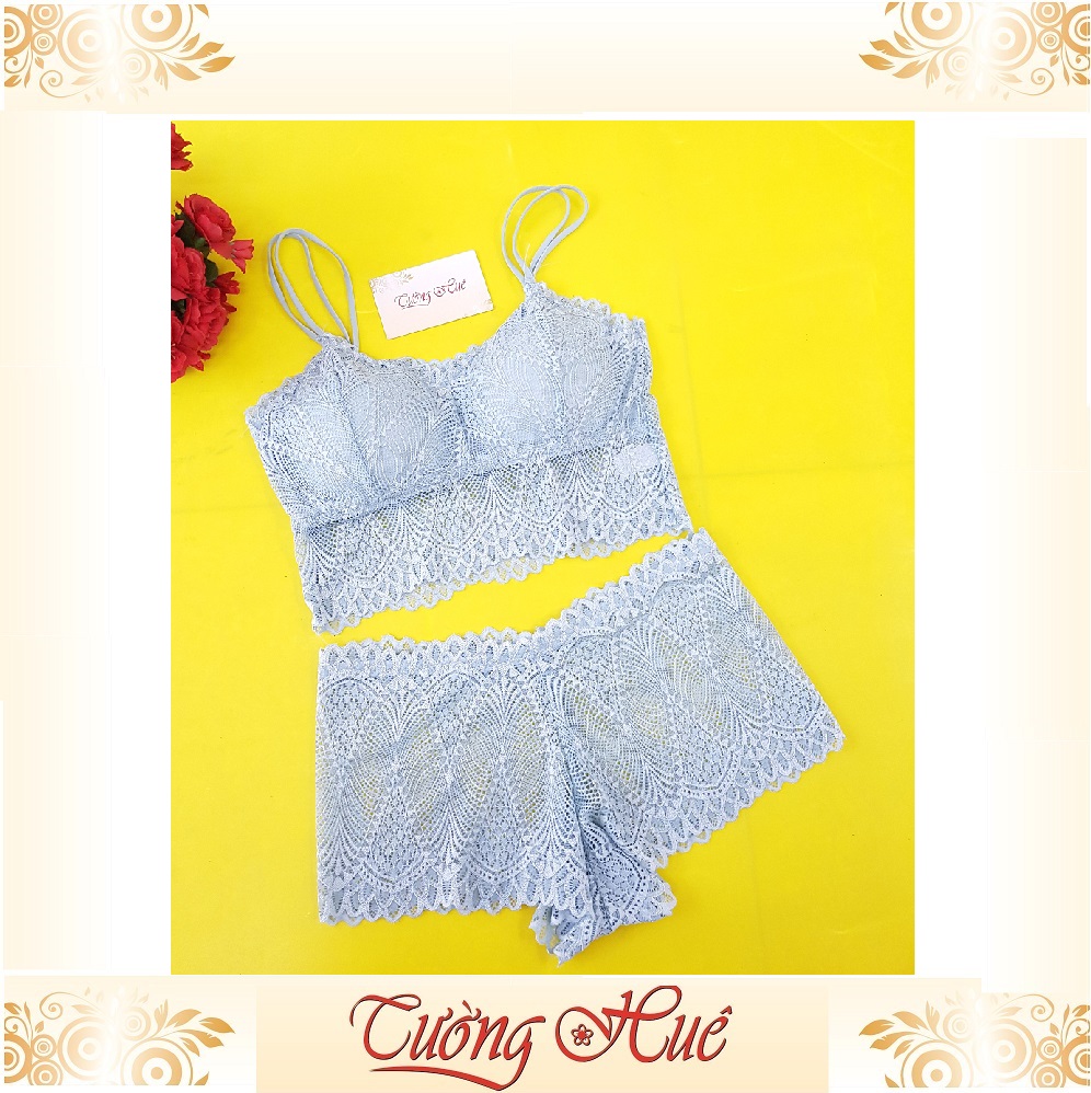 Set bộ Bra ren mút mỏng vừa không gọng.