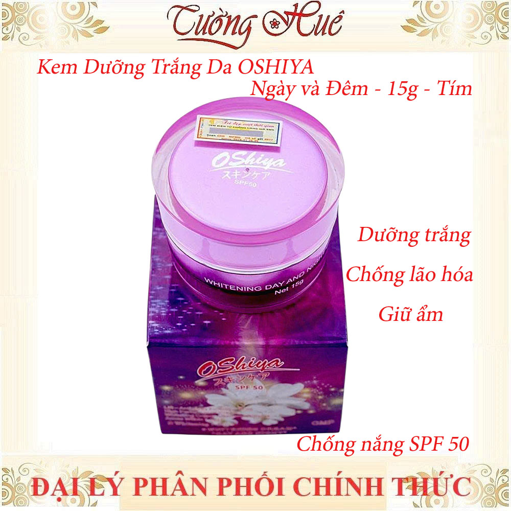 Kem Dưỡng Trắng Da OSHIYA Ngày và Đêm - 15g - Tím
