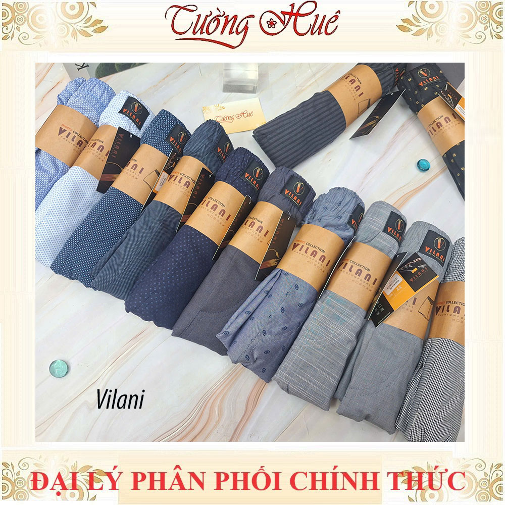 Quần Đùi Nam Vilani Họa Tiết Mặc Nhà Vải Cotton Mềm Mát Thoải Mái