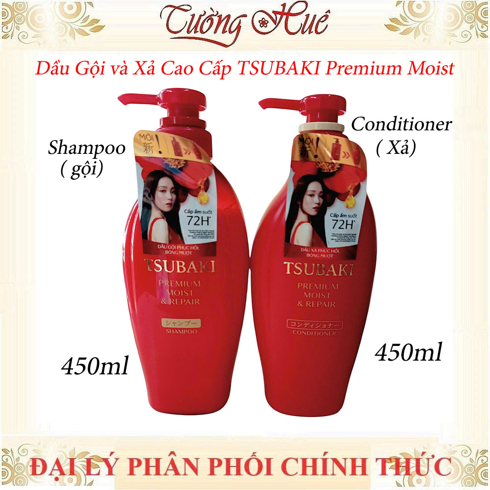 Dầu Gội và Xả Cao Cấp Dưỡng Tóc Bóng Mượt Tsubaki Premium Moist Shampoo - 450ml (Có Lựa Chọn)