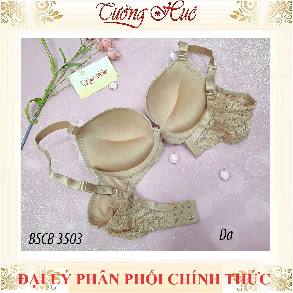 Áo lót nữ Bon Bon BSCB 3503 áo ngực Có Gọng Trơn Phối Ren Đệm Mút 2cm.