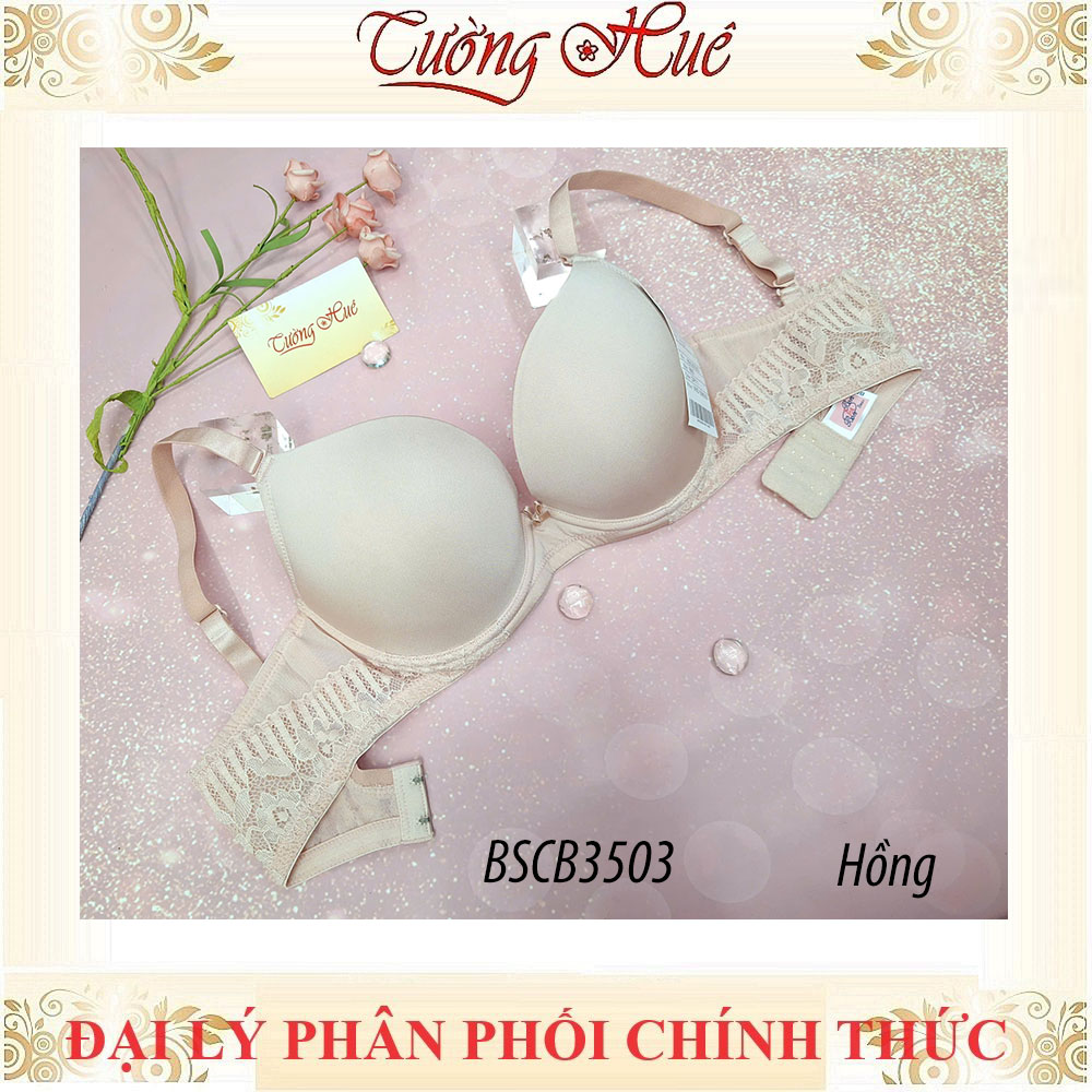 Áo lót nữ Bon Bon BSCB 3503 áo ngực Có Gọng Trơn Phối Ren Đệm Mút 2cm.