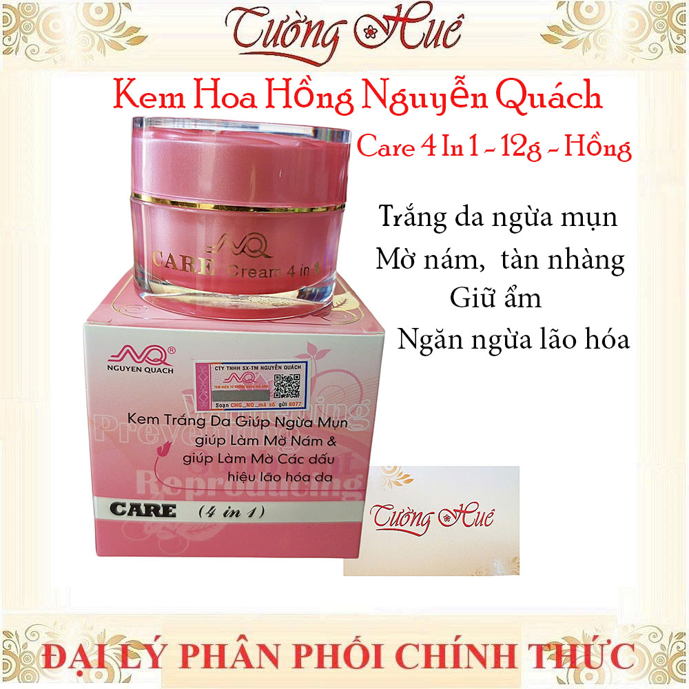 Kem Hoa Hồng Nguyễn Quách Care 4 In 1 - 12g - Hồng