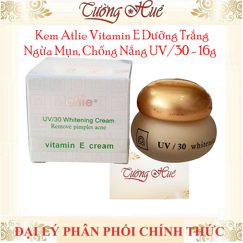 Kem Atlie Vitamin E Dưỡng Trắng, Ngừa Mụn, Chống Nắng UV/30 - 16g