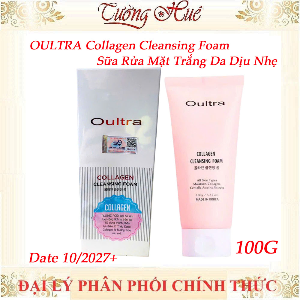 OULTRA Collagen Cleansing Foam Sữa Rửa Mặt Trắng Da Dịu Nhẹ 100g