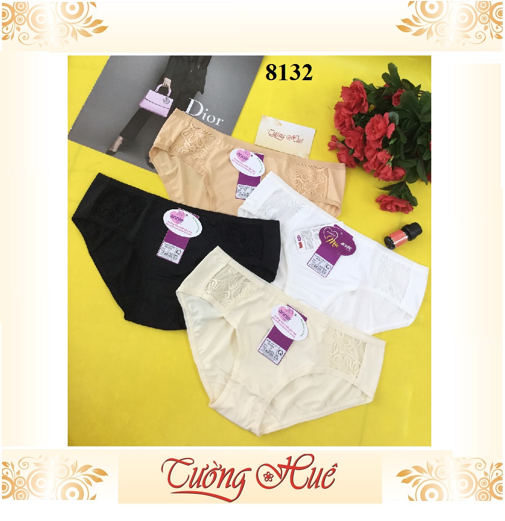 Quần lót nữ annie QE 8132 trơn phối ren