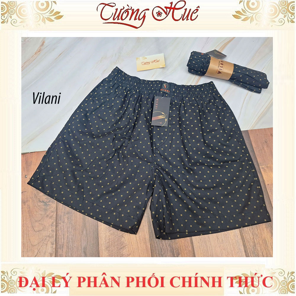 Quần Đùi Nam Vilani Họa Tiết Mặc Nhà Vải Cotton Mềm Mát Thoải Mái