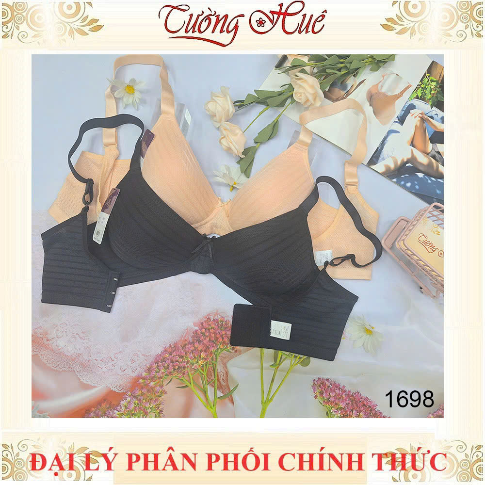 Áo Lót Nữ Đài Loan Iway 1698 Không Gọng Mút Mỏng Dây Bản Lớn 3 móc