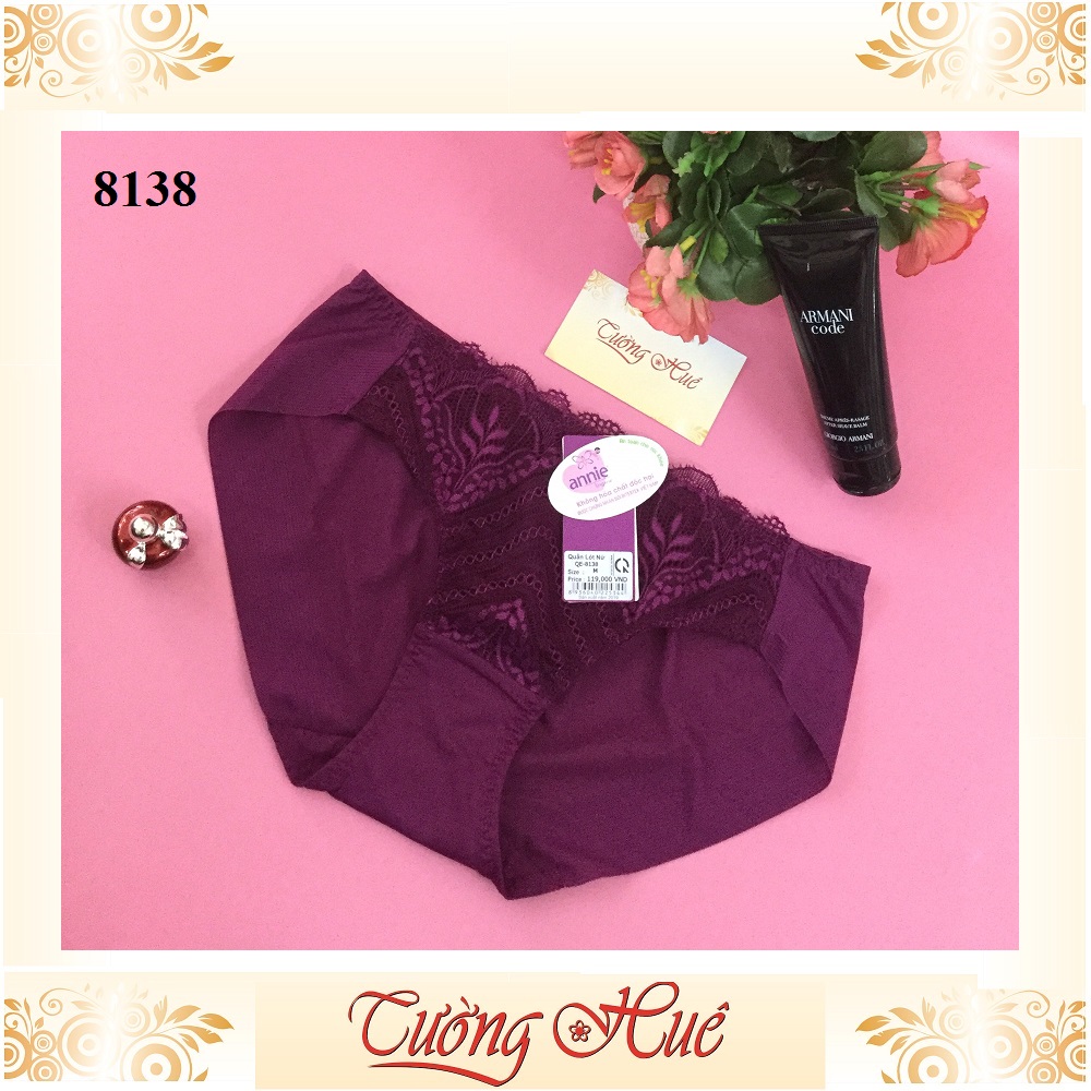 Quần lót nữ annie 8138 quần lót phối ren lưng vừa