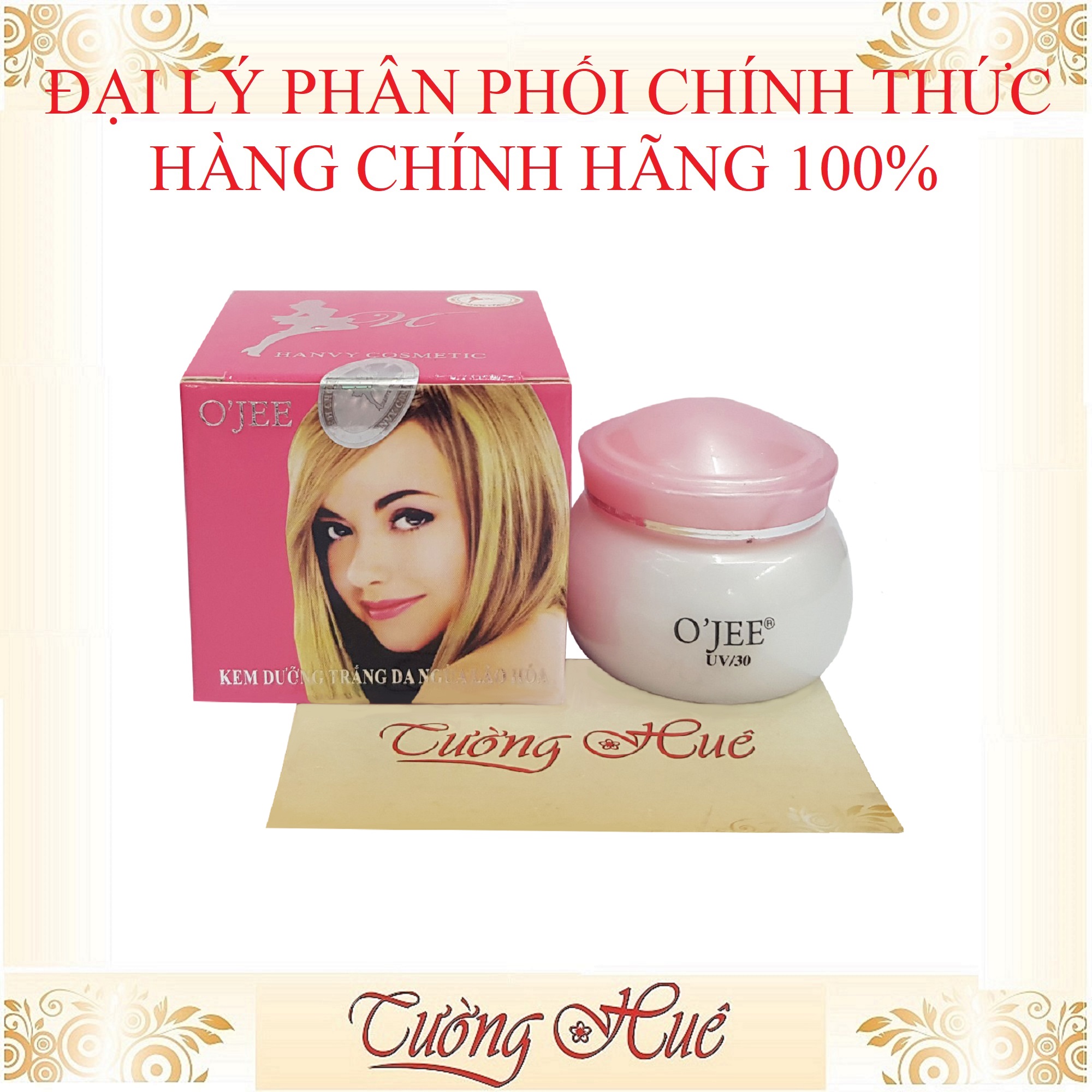 Kem O'Jee Dưỡng Trắng Da Ngừa Lão Hóa - 15g - Nắp Hồng