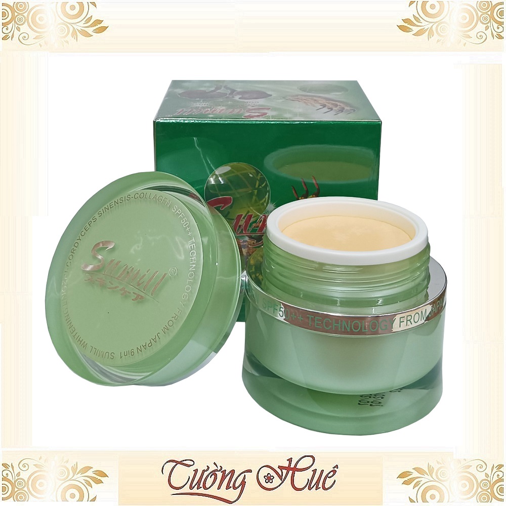 Kem dưỡng trắng da Sumill Tinh Chất Collagen - Linh Chi & Đông Trùng Hạ Thảo - 20g - Xanh lá