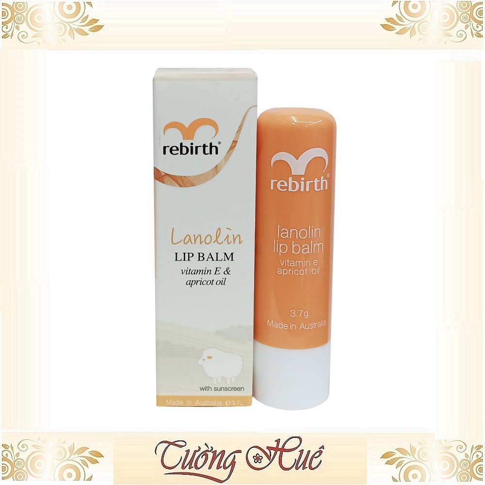 Son Dưỡng Môi Nhau Thai Cừu Rebirth Vitamin E & Apricot Oil - 3.7g.