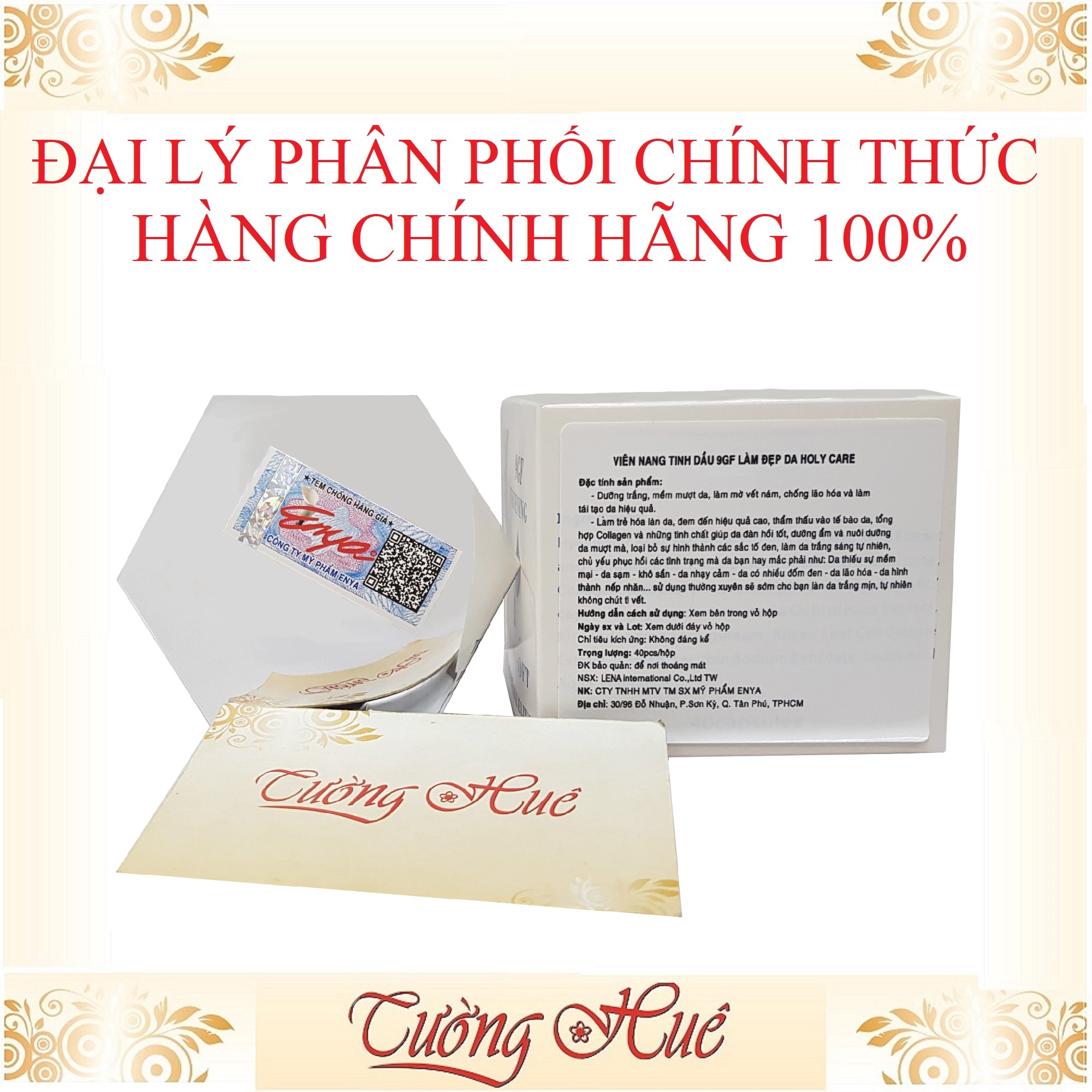 Viên Nang Làm Đẹp Da Holy Care 9GF Whitening Anti-Aging Renewable Elixir - 40 Viên