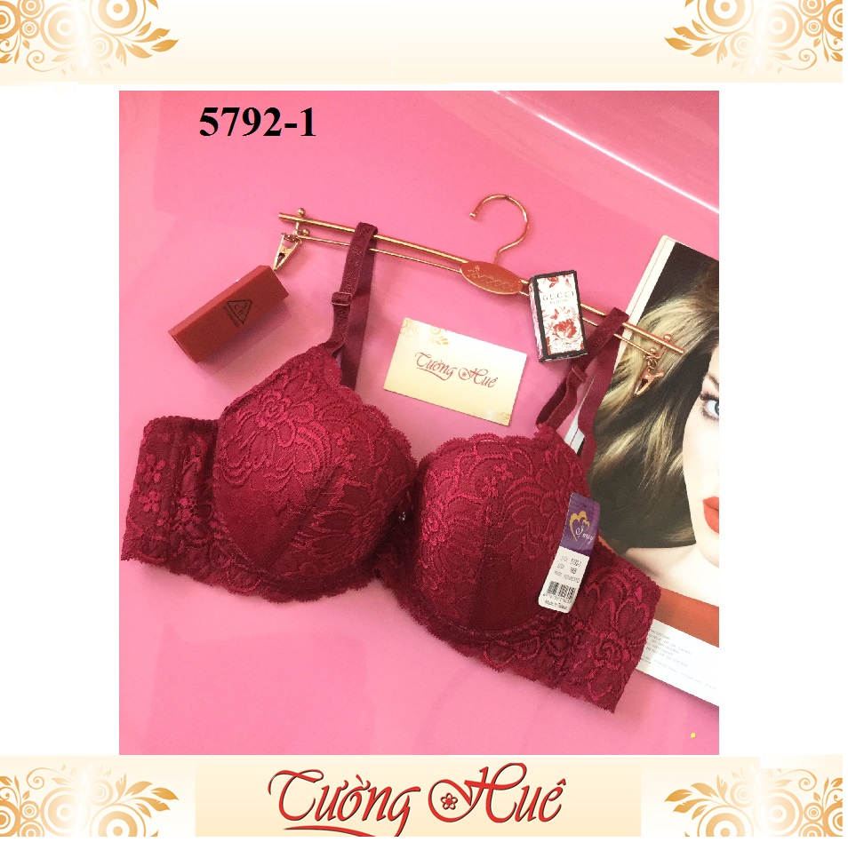 Áo lót nữ Đài Loan Iway 5792-1 ren mút mỏng lưng bản to 2 móc cài