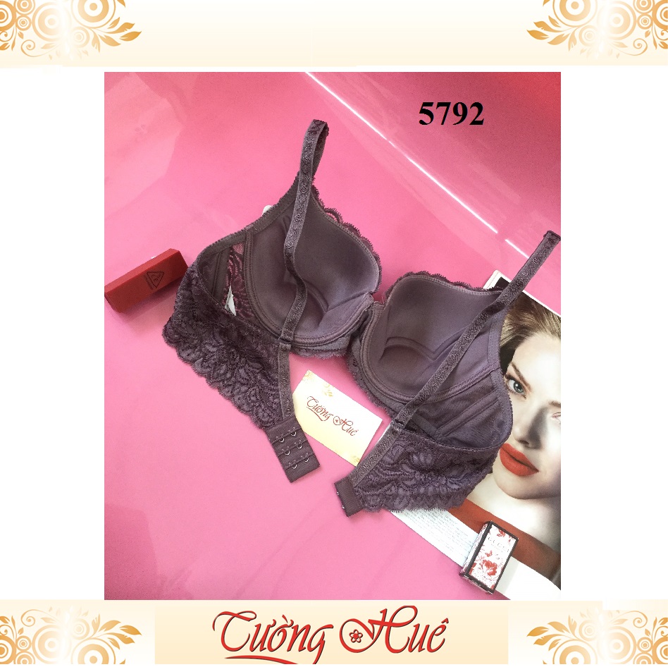 Áo lót nữ Đài Loan Iway 5792-1 ren mút mỏng lưng bản to 2 móc cài