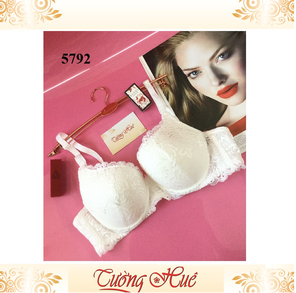 Áo lót nữ Đài Loan Iway 5792-1 ren mút mỏng lưng bản to 2 móc cài