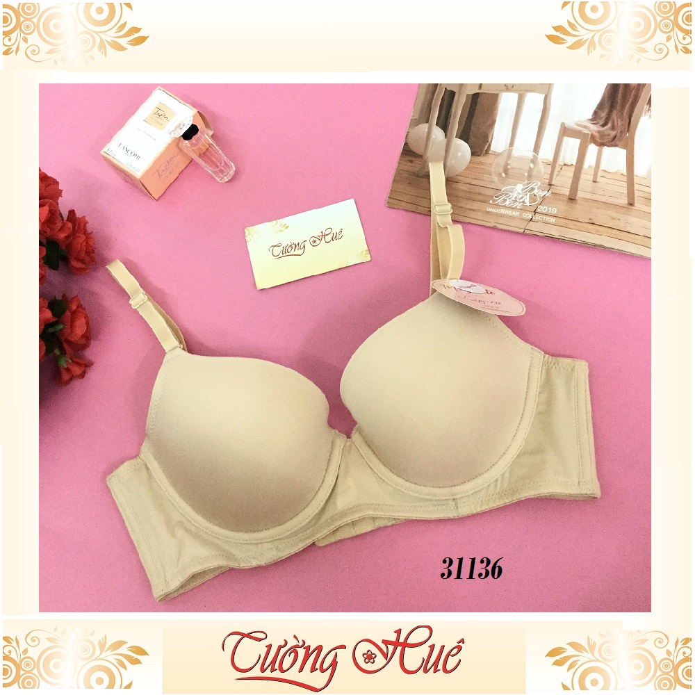 Áo lót nữ Marguerite-Paris 31136 trơn mút mỏng lưng bảng to.